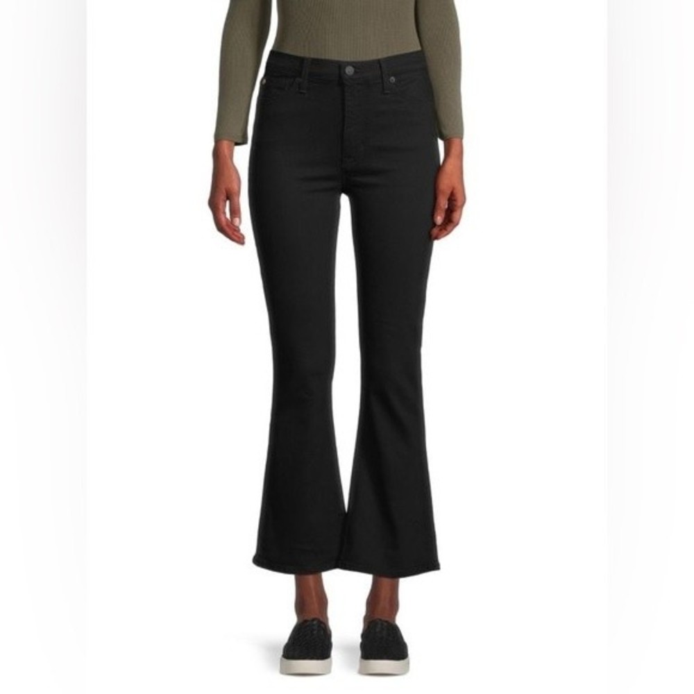 HUDSON Blair High-Rise Bootcut Cropped Jeans Black Size 28